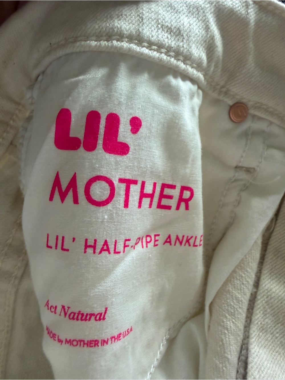 Lil Mother Superior NWT $238 Half Pipe Ankle 29P Act Natural - Picture 3 of 9